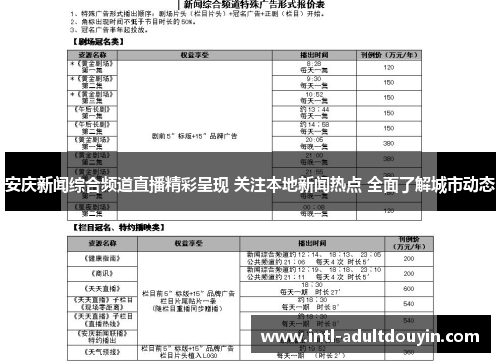 安庆新闻综合频道直播精彩呈现 关注本地新闻热点 全面了解城市动态